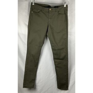 H&M Women's Size 12 Olive Green Denim Stretch Jeans 5 Pocket Mid Rise